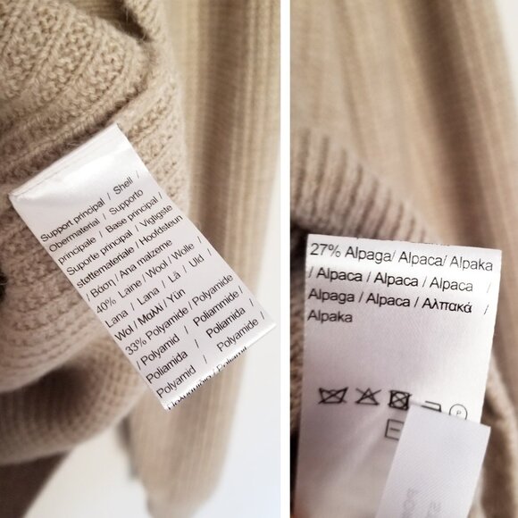 Lacoste Men's S Beige Crewneck Wool Alpaca Sweater Logo Patch Preppy Luxury $250 - Picture 11 of 16